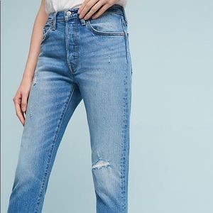 Levi's 501 S high waisted, button flap jeans