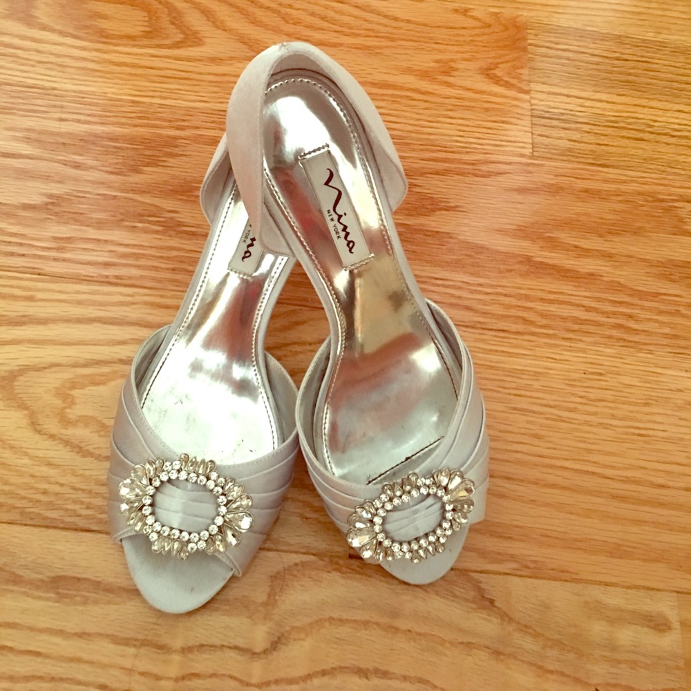 Nina silver crystal royal heels