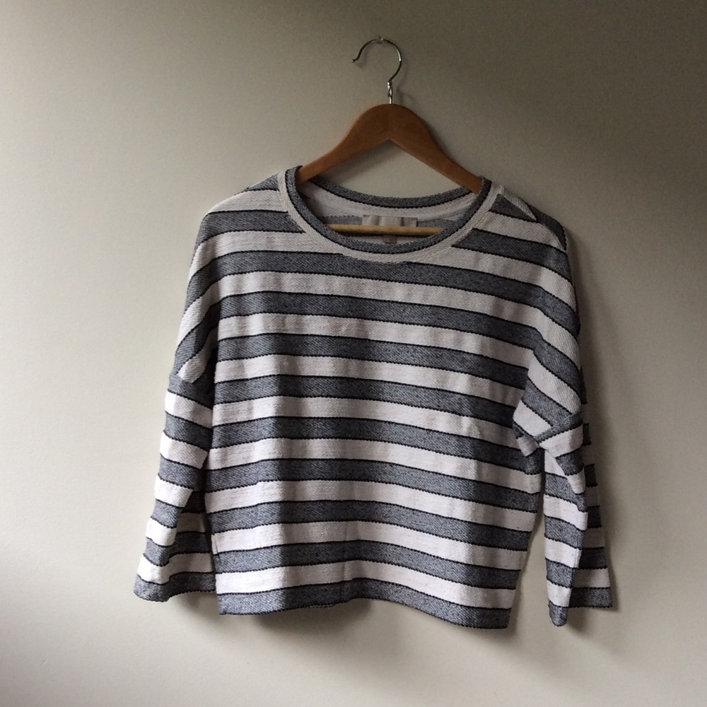 Loft Striped Dropped Shoulder Woven Top