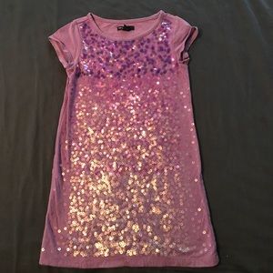 GAPkids lavender sequin t-shirt dress sz S(6-7)