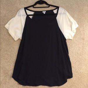 Black top with white sleeves