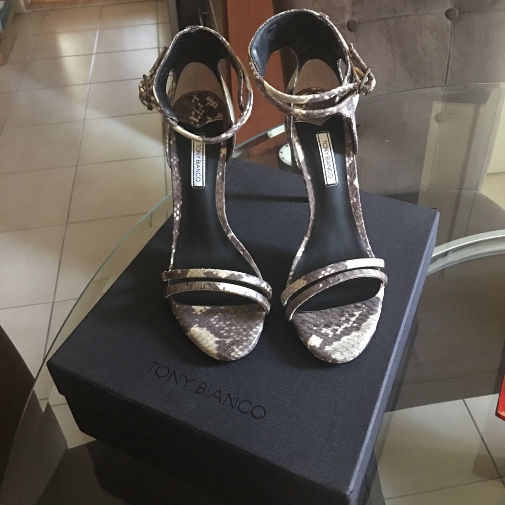 Toni Bianco Avrill Snake Print Heels