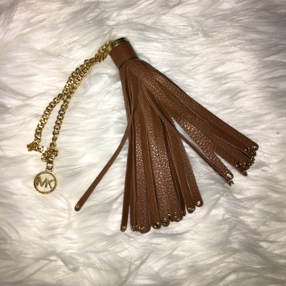 BRAND NEW MICHAEL KORS BROWN & GOLD TASSEL