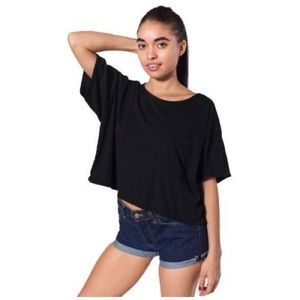 American Apparel Black Crop T-Shirt
