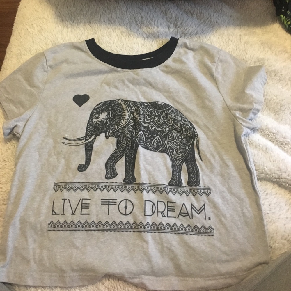 Grey and black crop top