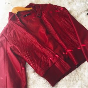 Red leather jacket