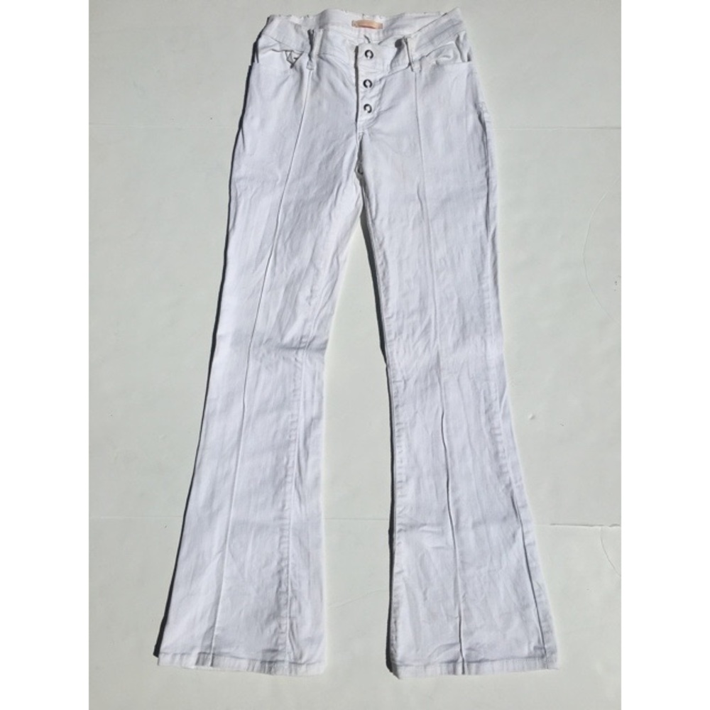 Low rise white jeans