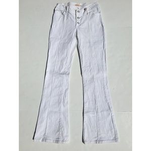 Low rise white jeans