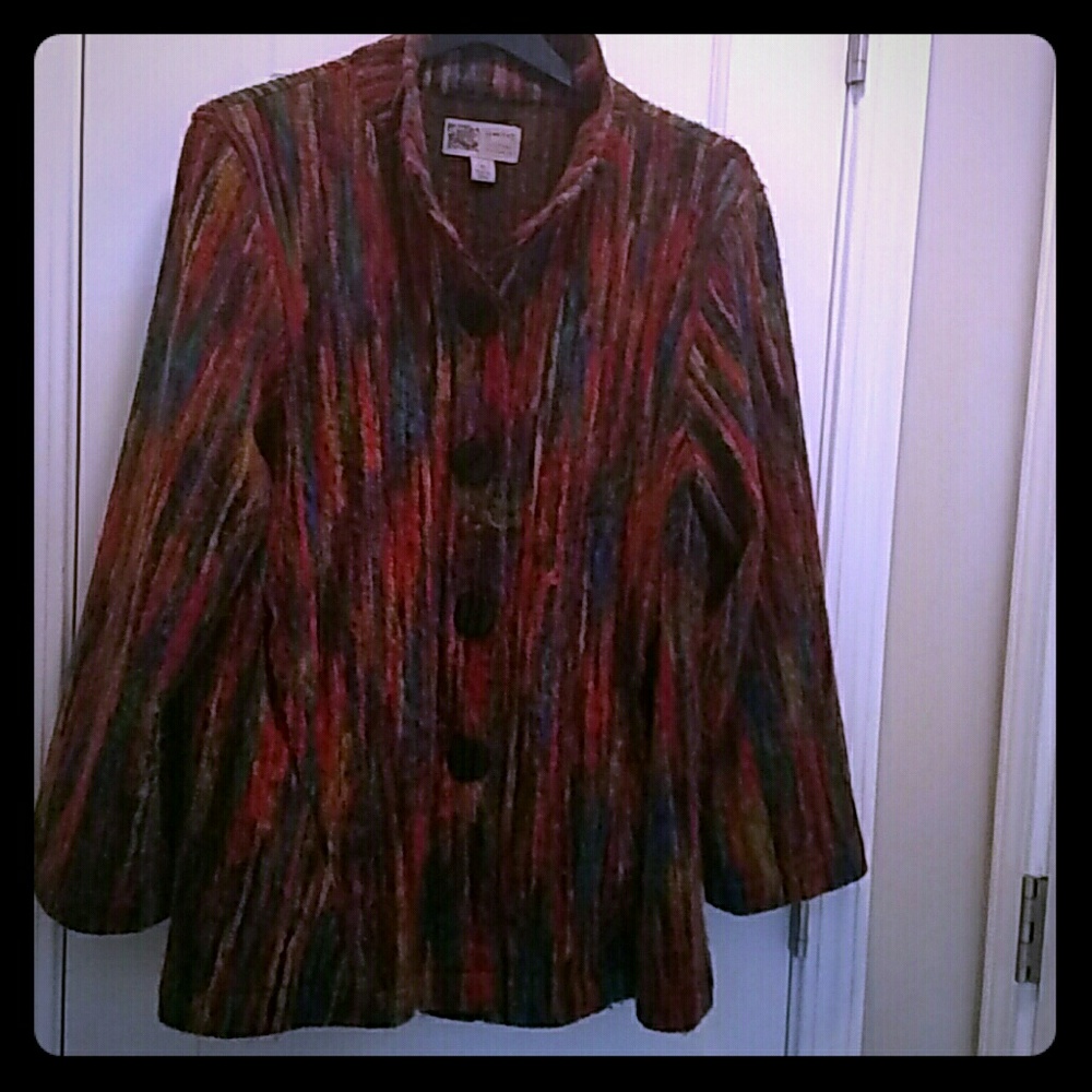 Multicolored wool swing coat