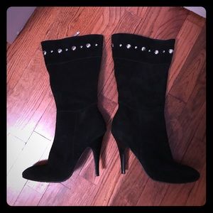 Black suede boots