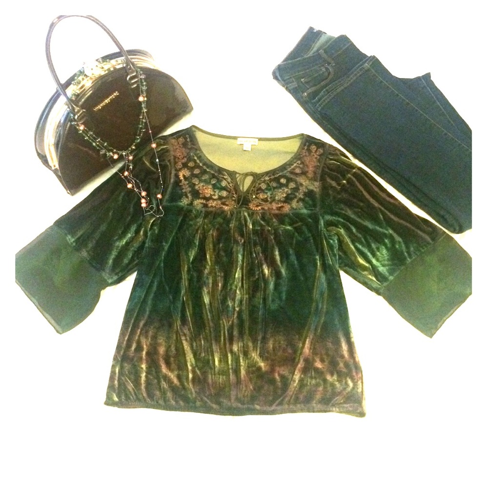 Multicolored Velour Top (L)