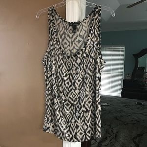 INC sleeveless tank w/ clear sequins* L