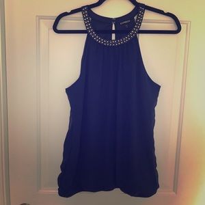 Express Cobalt Blue Embellished Blouse