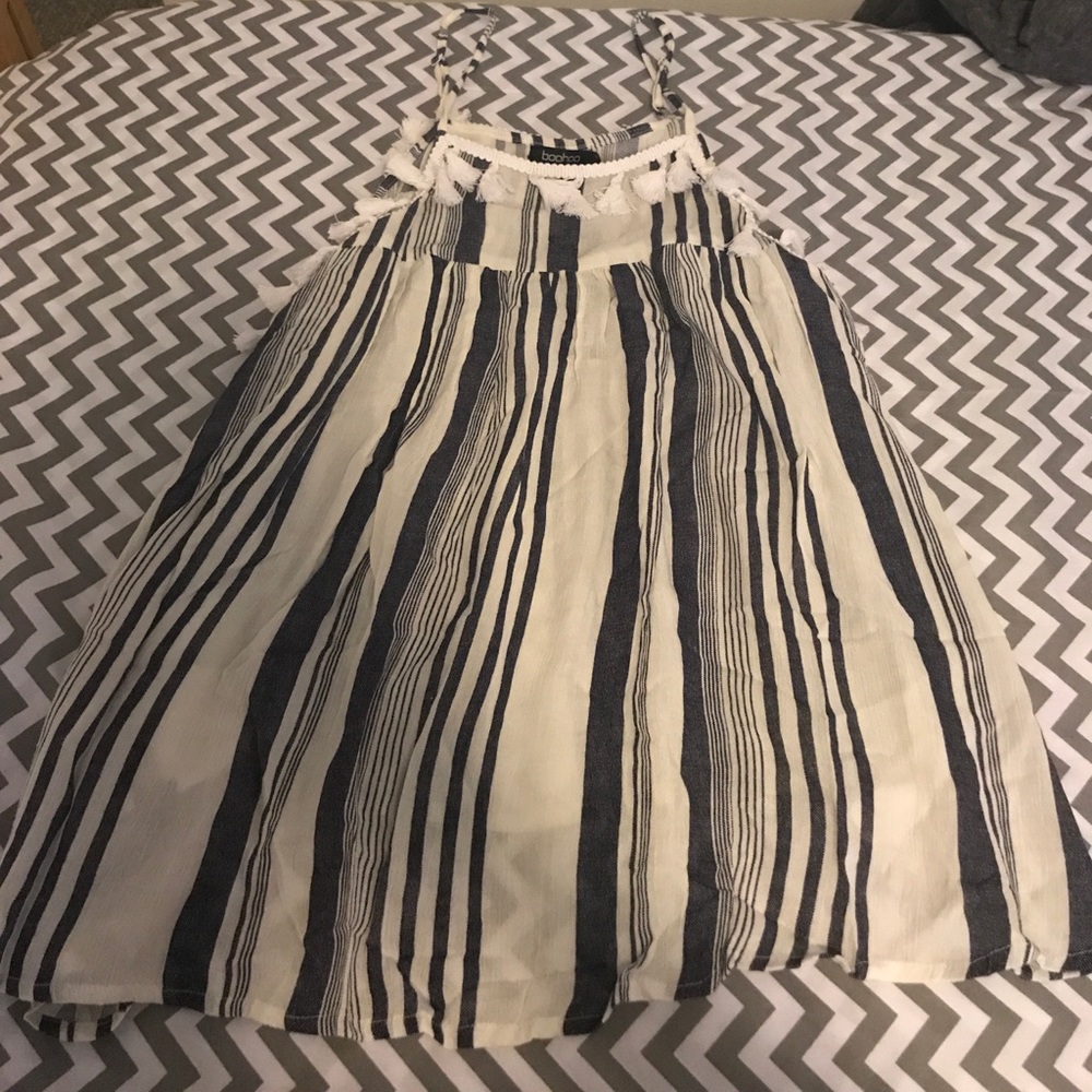 Stripe Pom Pom Shift Top