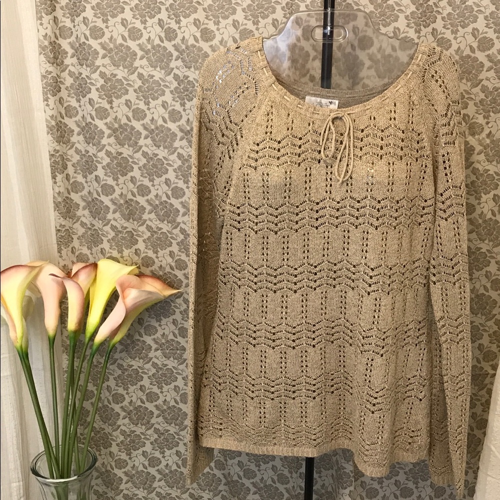 LOFT Butterrum Tunic Sweater Loose Knit