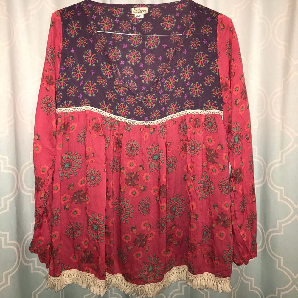 Live Happy by Natural Life Long Sleeve Top