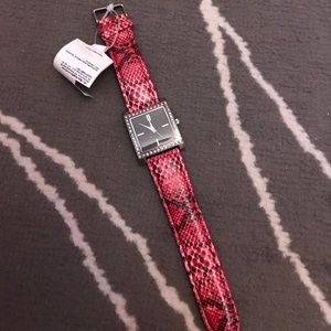 Pink animal print watch