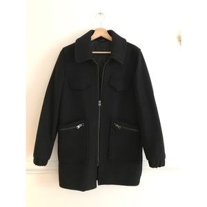 Topshop Oversized Black Peacoat