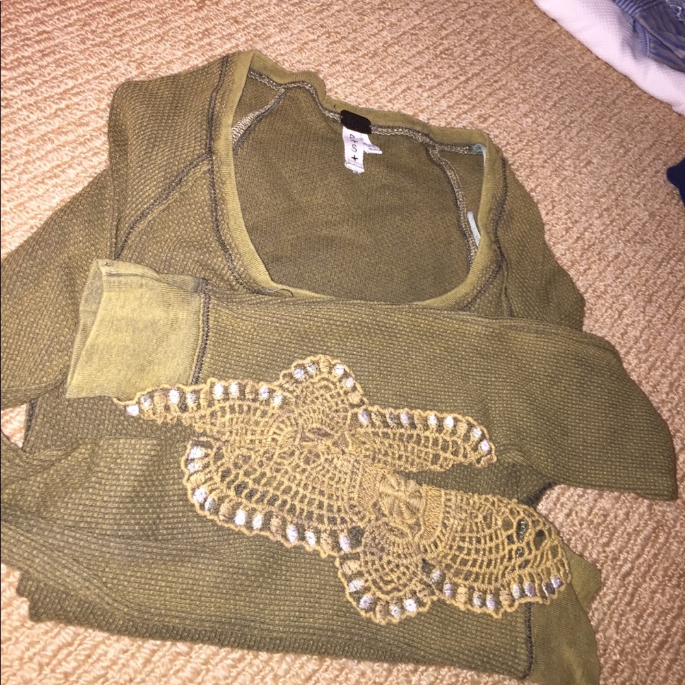 Free People Olive Green Thermal
