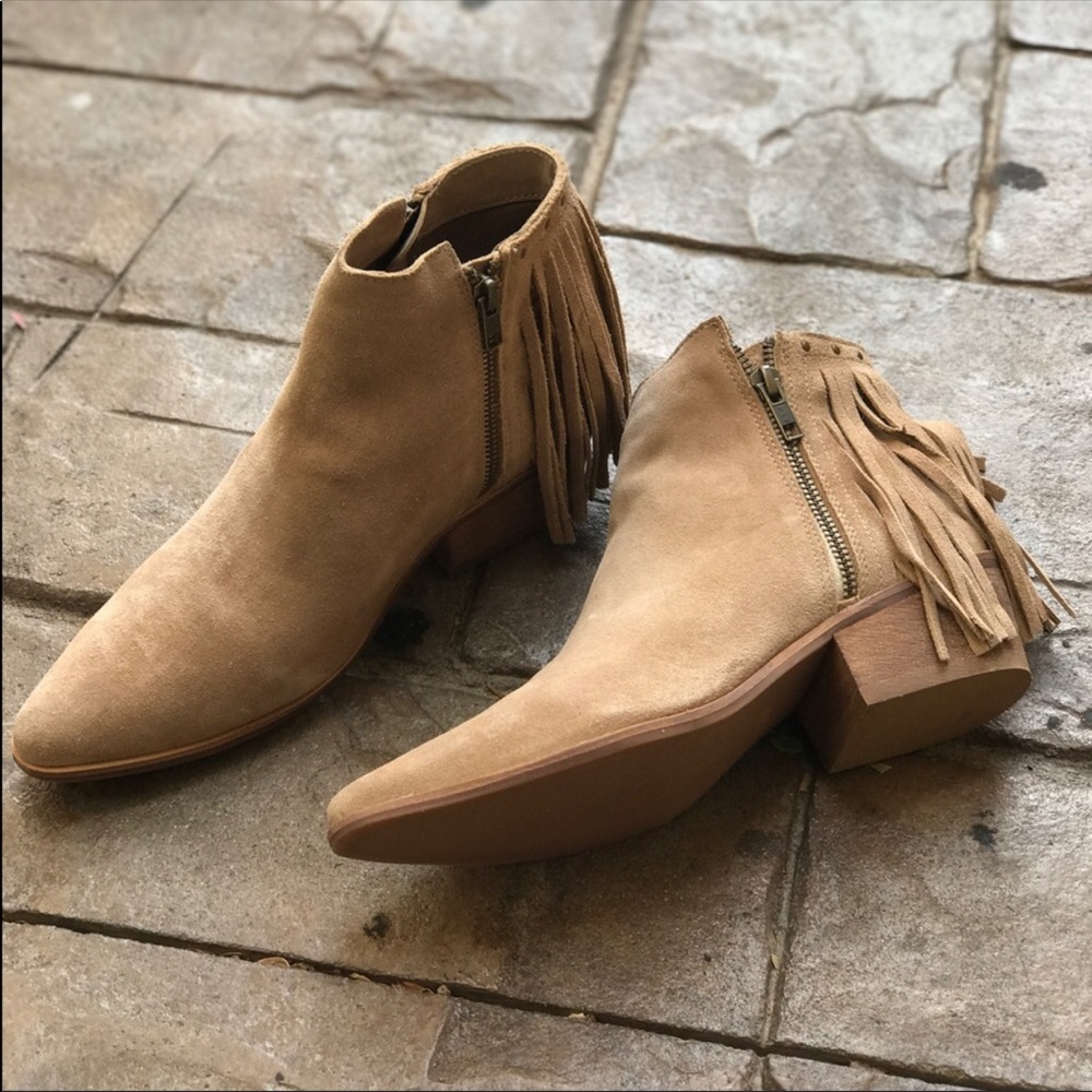 Tan Fringe Studded Western Bootie - Picture 6 of 8