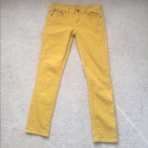 J. Crew Toothpick Jeans (Mustard Yellow)