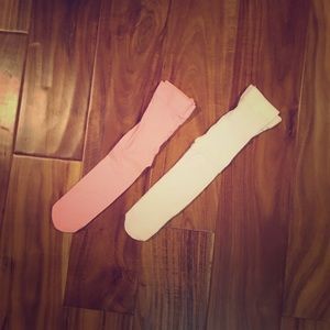Pink and white tights