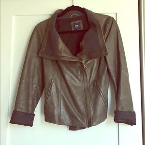 Gap grey leather jacket