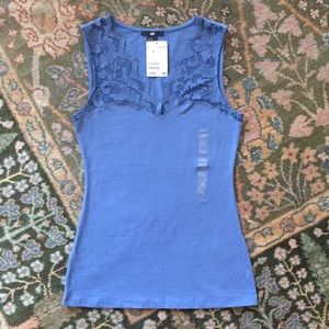 NWT Blue Lace Tank Top