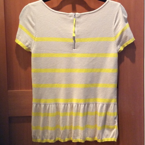 ANN TAYLOR Peplum Knit Sweater Top in Beige/Yellow - Picture 2 of 2