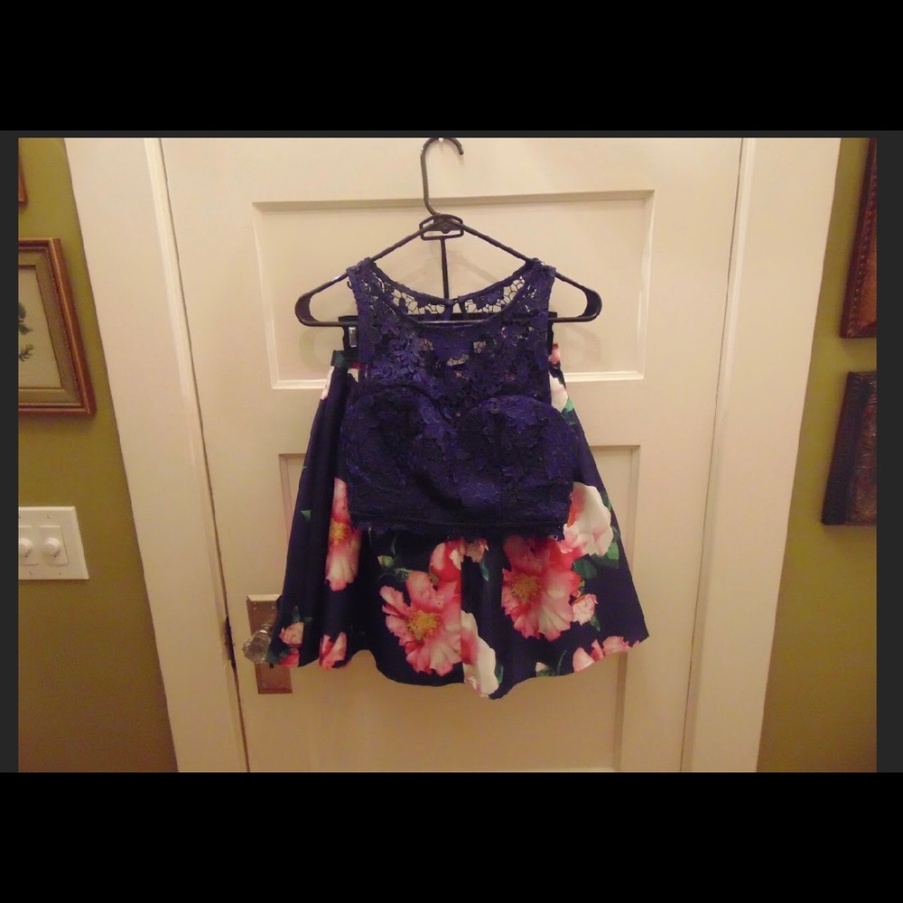 Two Piece Sequin Hearts Dress