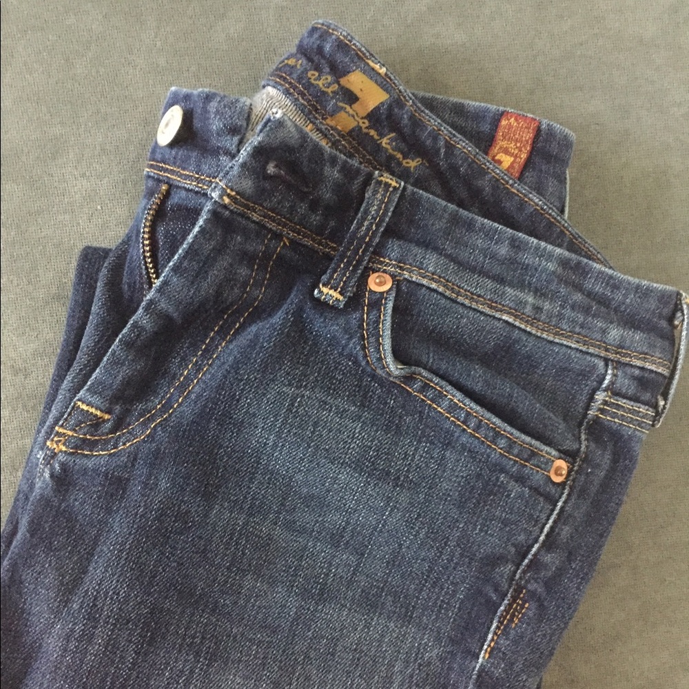 7 for All Mankind size 28 calf length jeans.