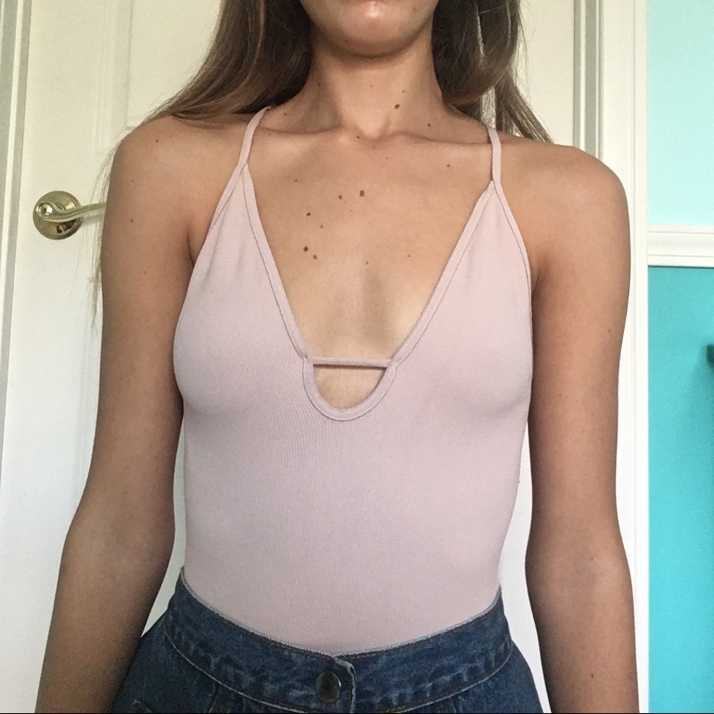 Free people baby pink body suit