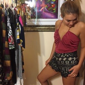 Cute floral lace summer shorts