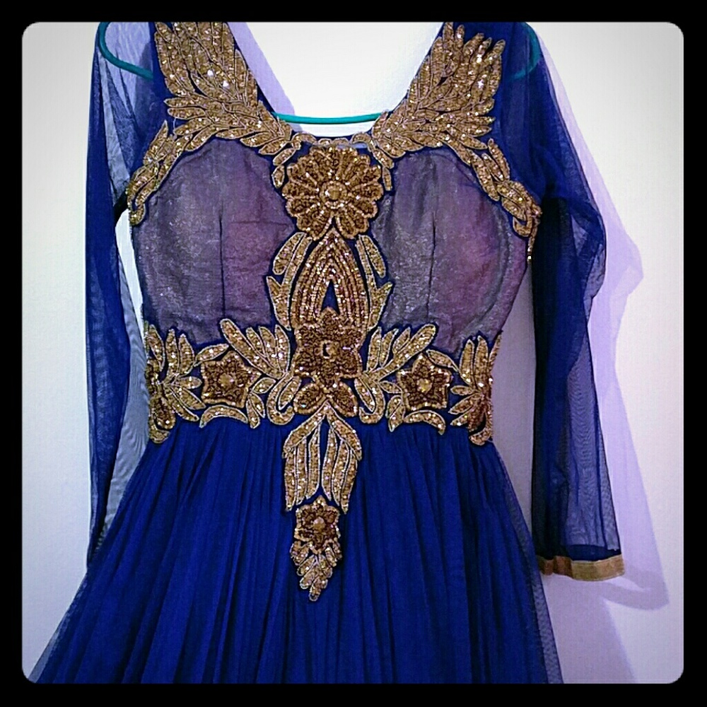 SOLD! Royal blue churidar gown NWOT