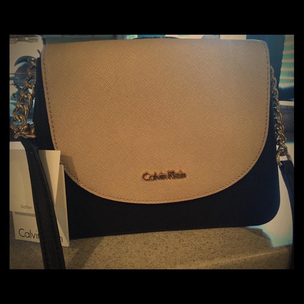 Cream and black CK crossbody bag. Never worn