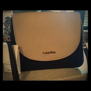 Cream and black CK crossbody bag. Never worn