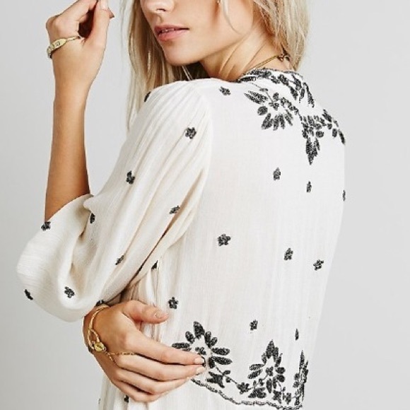 Embroidered Fable Maxi DRESS Floral Blue Black - Picture 6 of 8