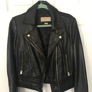 Michael by Michael Kors Leather Moto Jacket