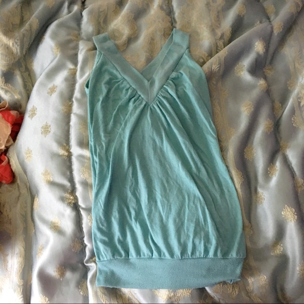 Teal Bubble Tank Top, XS