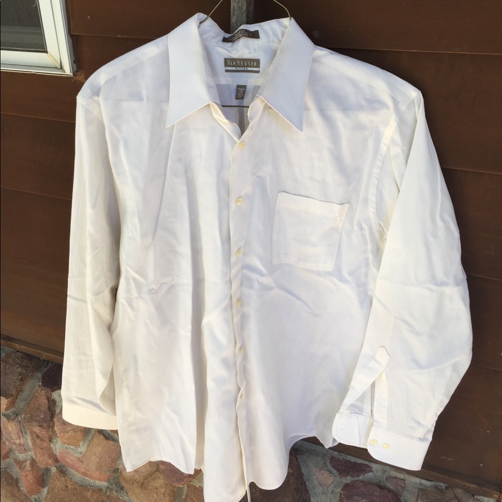 Vertical striped cream dress shirt