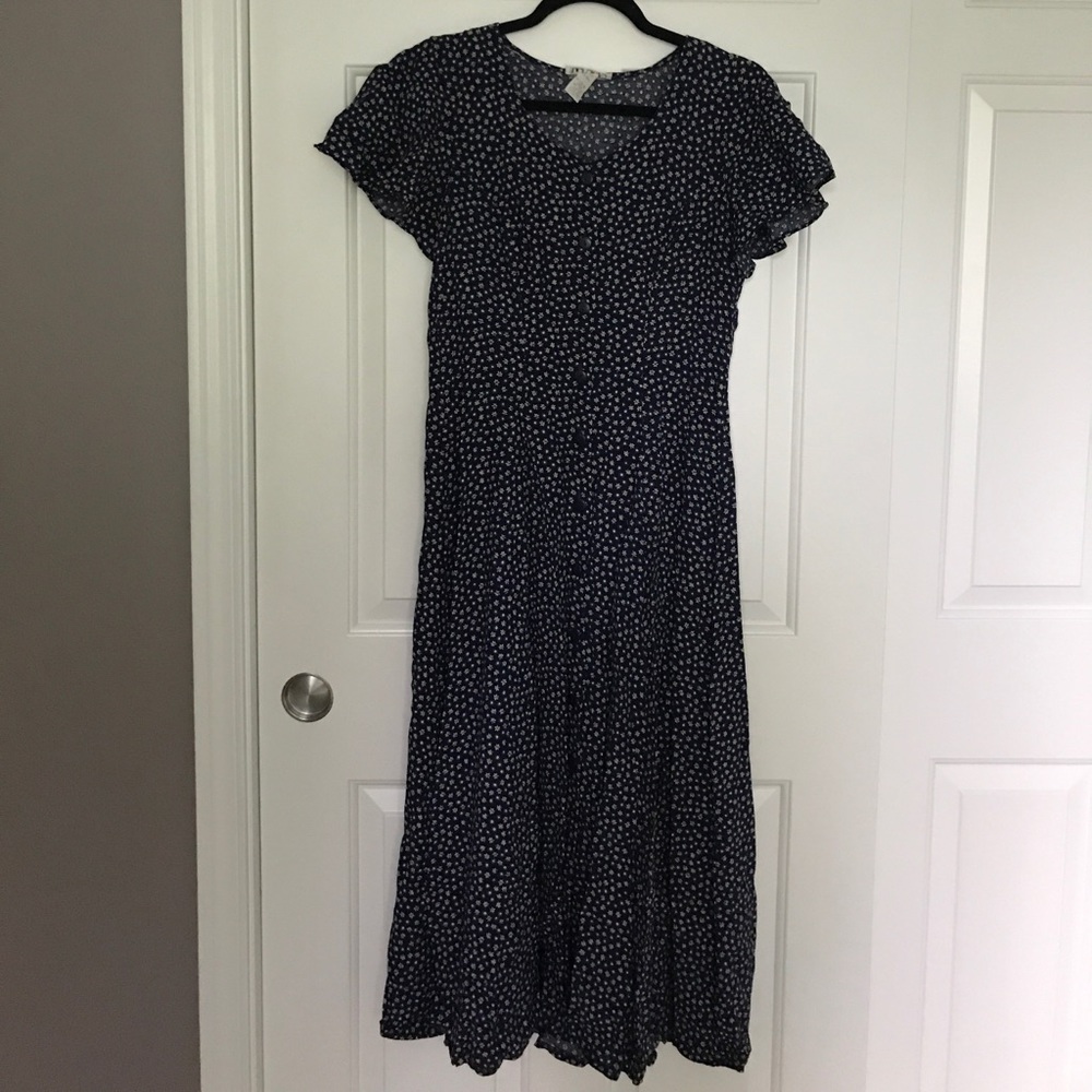 90s Vintage Button Up Floral Dress