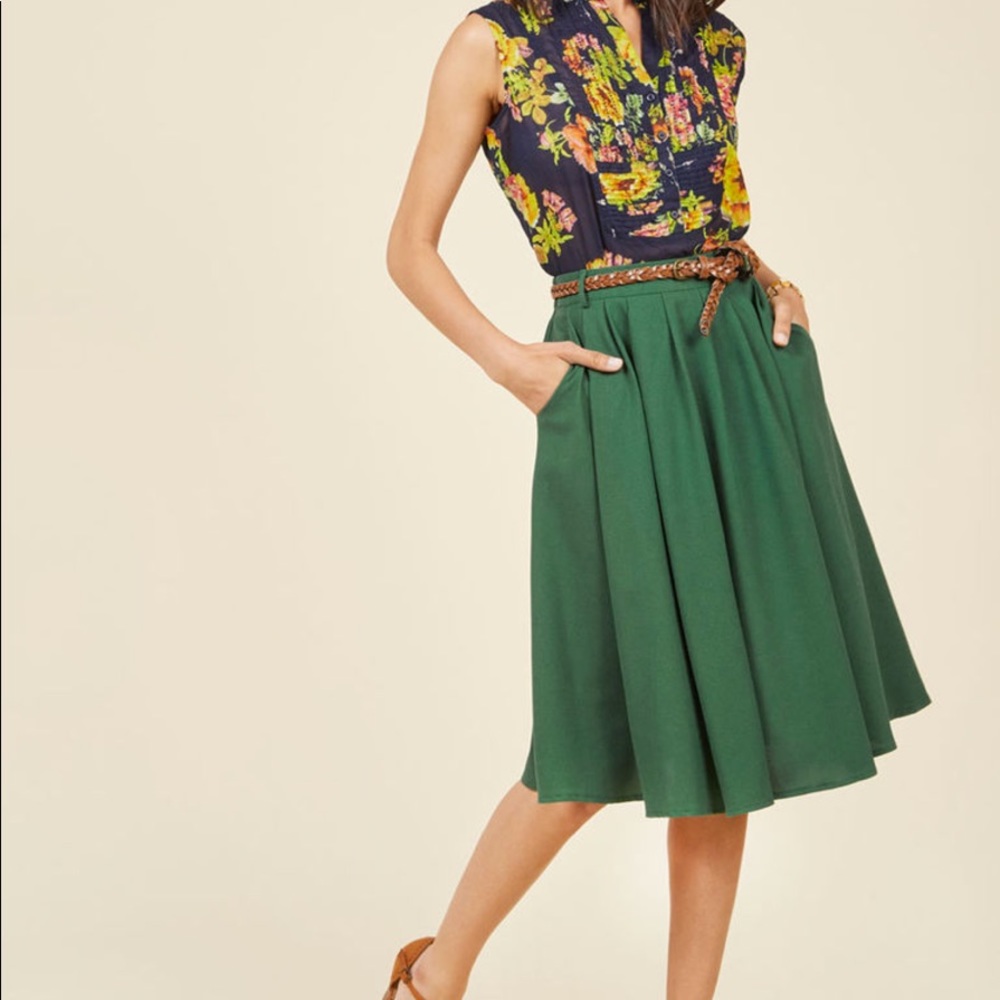 Modcloth Breathtaking Tiger Lilies Midi Skirt