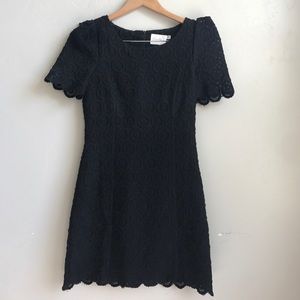 Modcloth lush brand mini black lace dress.