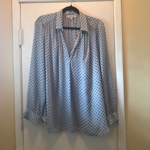 Long Sleeve Light Blue Blouse