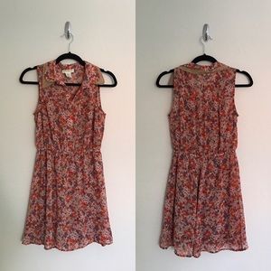 Casual Dress Dusty Rose Floral Collared