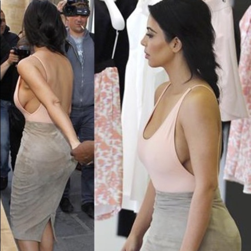 Misguided low back light pink bodysuit