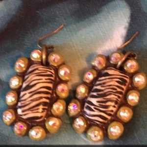 Sookie Sookie Zebra Green and Turquoise Earrings