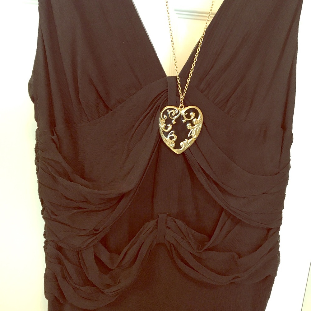Banana Republic 100% Silk Black Evening Dress 16 - Picture 2 of 6