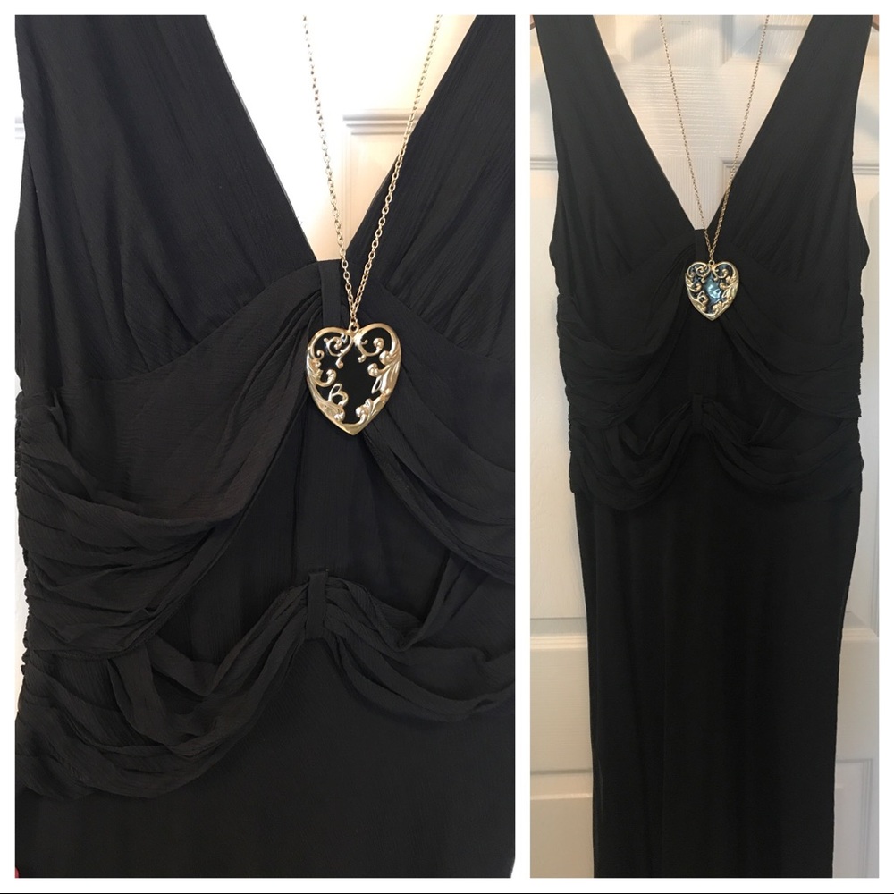 Banana Republic 100% Silk Black Evening Dress 16