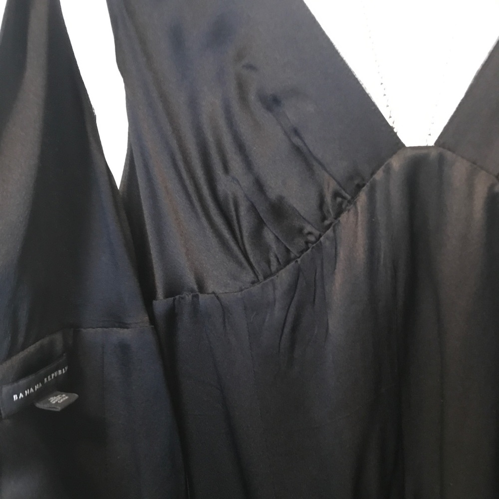 Banana Republic 100% Silk Black Evening Dress 16 - Picture 4 of 6